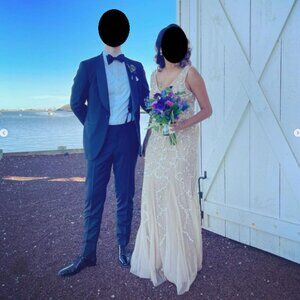 Embellished Cowl-Back Gown